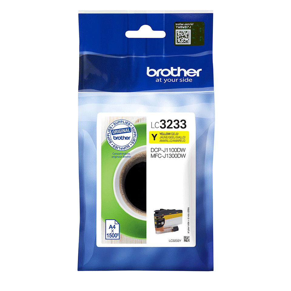Brother LC3233Y cartucho de tinta 1 pieza(s) Original Rendimiento estándar Amarillo (2)