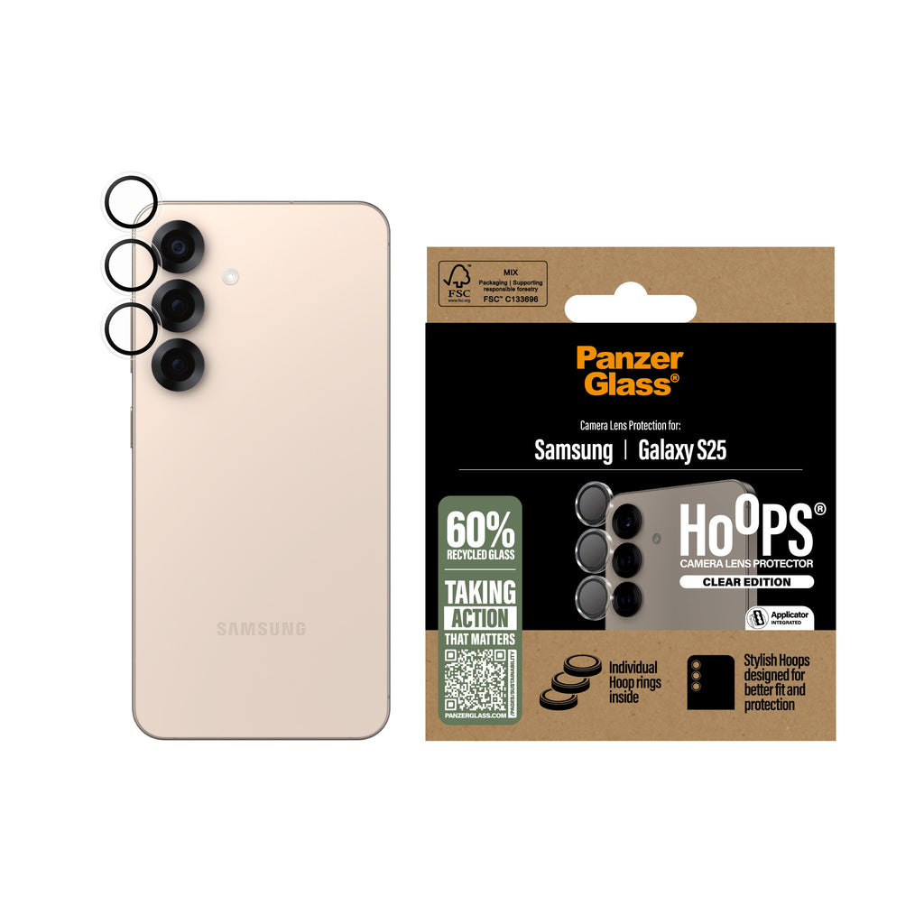 PanzerGlass ® Hoops® Camera Lens Protector Transparent Samsung Galaxy S25 Protector de pantalla 1 pieza(s) (2)