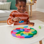 Fisher-Price Puzzle geométrico de mandala de madera para niños pequeños y niños