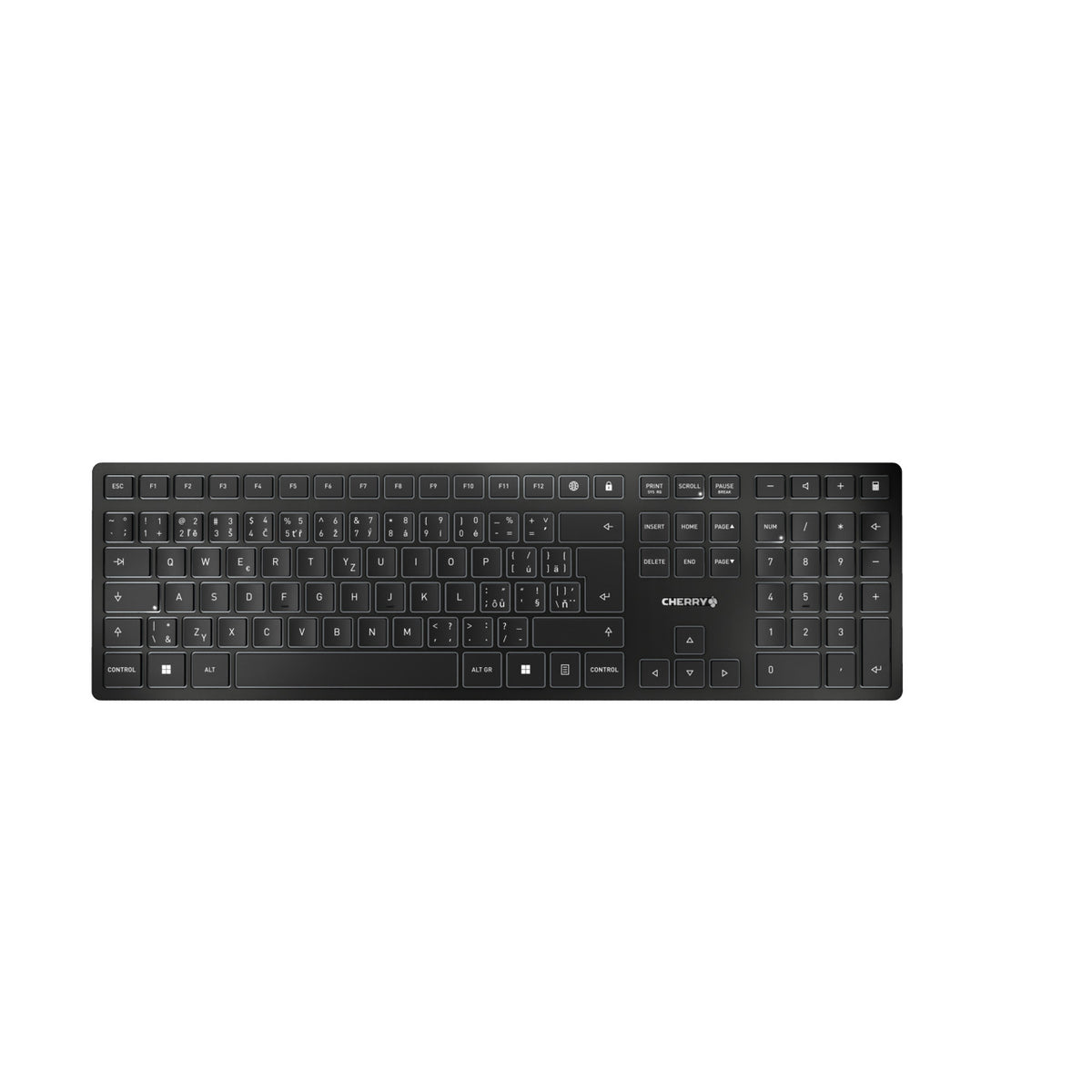 CHERRY KW 9100 SLIM teclado Universal RF Wireless + Bluetooth Negro