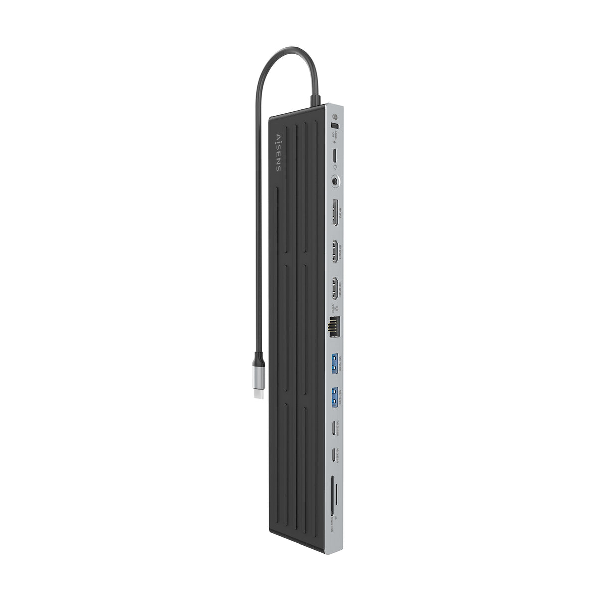 AISENS ASUC-13P042-GR base para portátil y replicador de puertos Alámbrico USB 3.2 Gen 1 (3.1 Gen 1) Type-C Gris (4)