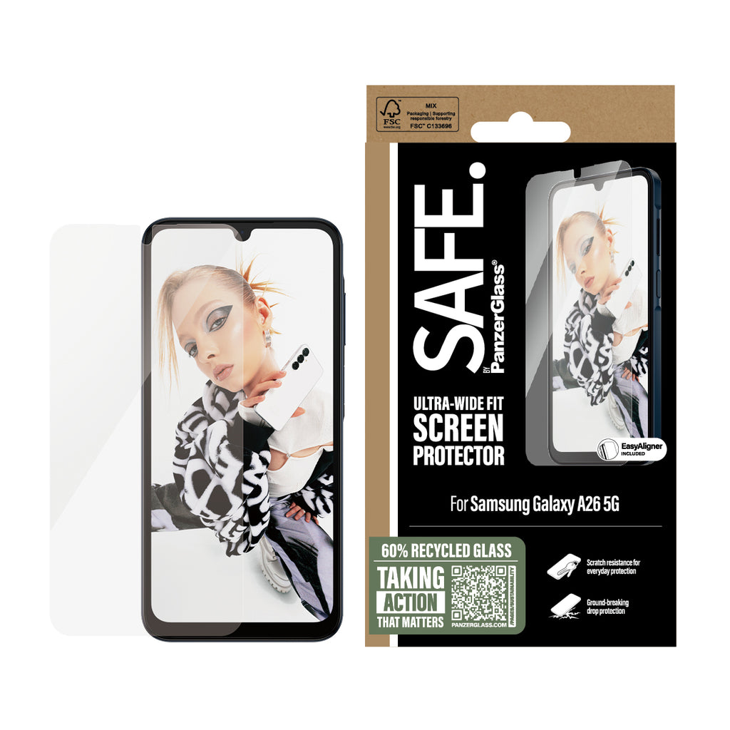 PanzerGlass SAFE. by ® Screen Protector Samsung Galaxy A26 5G | Ultra-Wide Fit w. EasyAligner Protector de pantalla 1 pieza(s) (2)