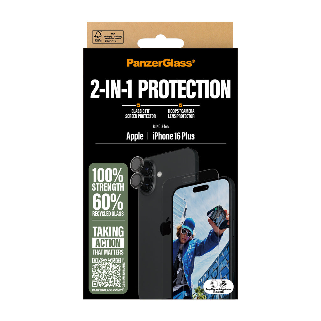 PanzerGlass ® 2-in-1 Bundle iPhone 16 Plus Protector de pantalla Apple 1 pieza(s) (3)