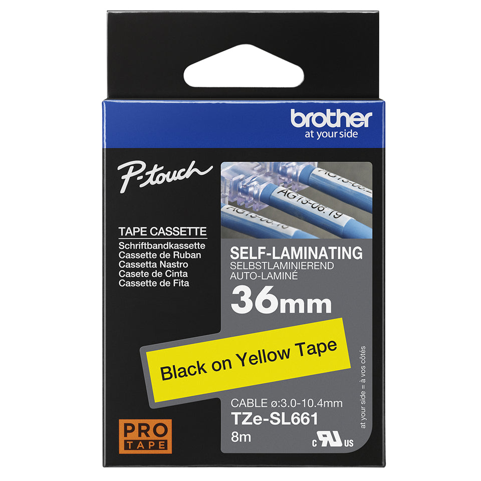 Brother TZE-SL661 cinta para impresora de etiquetas Negro sobre amarillo (5)