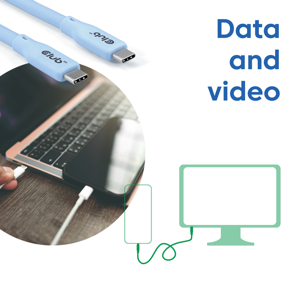 CLUB3D CAC-3003 cable USB USB4 Gen 2x2 2 m USB C 20 Gbit/s 240 W Azul (6)
