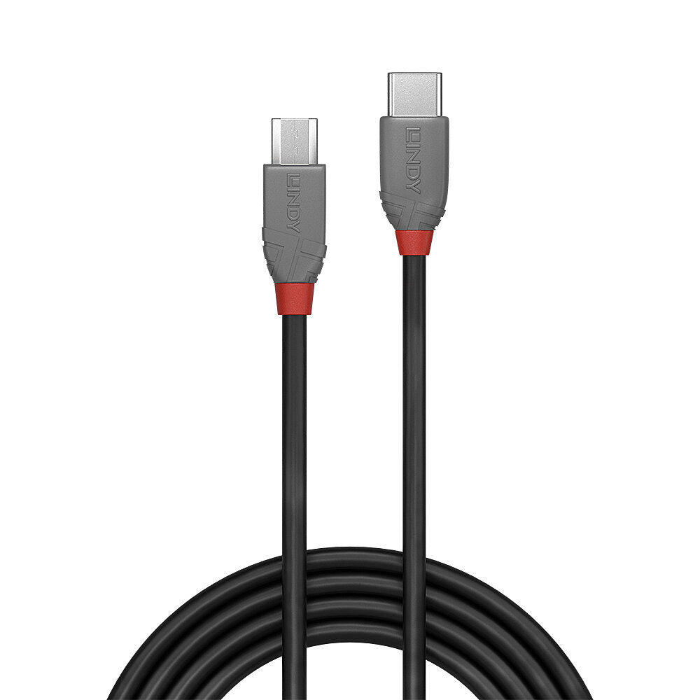 Lindy 36891 cable USB USB 2.0 1 m USB C Micro-USB B 0,48 Gbit/s Negro, Gris (3)