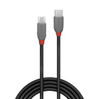 Lindy 36891 cable USB USB 2.0 1 m USB C Micro-USB B 0,48 Gbit/s Negro, Gris (3)