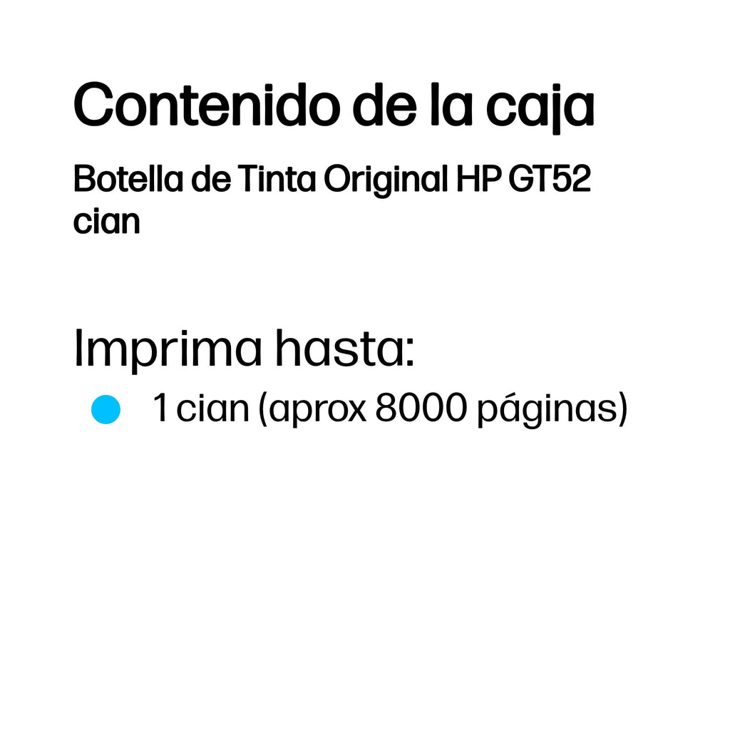 HP GT52 Cyan Original Bottled Ink Cartridge for DeskJet GT SeriesPrinters (4)