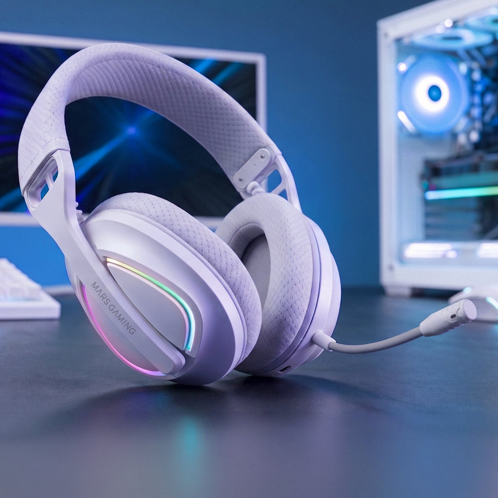 Mars Gaming MHWQUASARW auricular y casco Auriculares Inalámbrico Diadema Juego USB Type-C / USB Type-A Bluetooth Blanco (3)