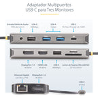 StarTech.com 154B-USBC-MULTIPORT base para portátil y replicador de puertos