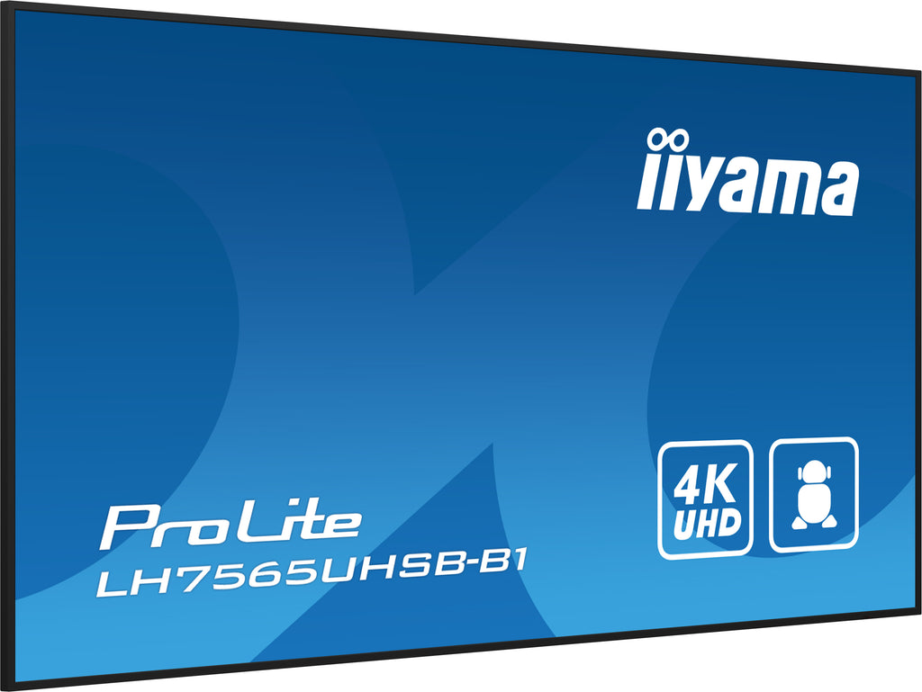 iiyama LH7565UHSB-B1 pantalla de señalización Diseño de quiosco 189,2 cm (74.5") LED Wifi 800 cd / m² 4K Ultra HD Negro Procesador incorporado Android 11 24/7 (7)