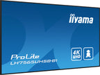 iiyama LH7565UHSB-B1 pantalla de señalización Diseño de quiosco 189,2 cm (74.5") LED Wifi 800 cd / m² 4K Ultra HD Negro Procesador incorporado Android 11 24/7 (7)