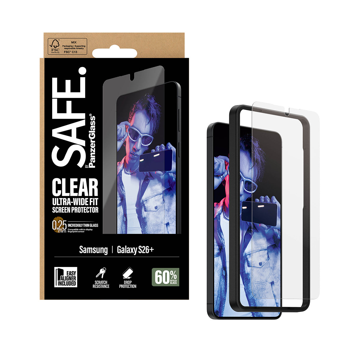 PanzerGlass SAFE. by ® Screen Protector Samsung Galaxy S26+ | Ultra-Wide Fit w. EasyAligner Protector de pantalla 1 pieza(s) (5)