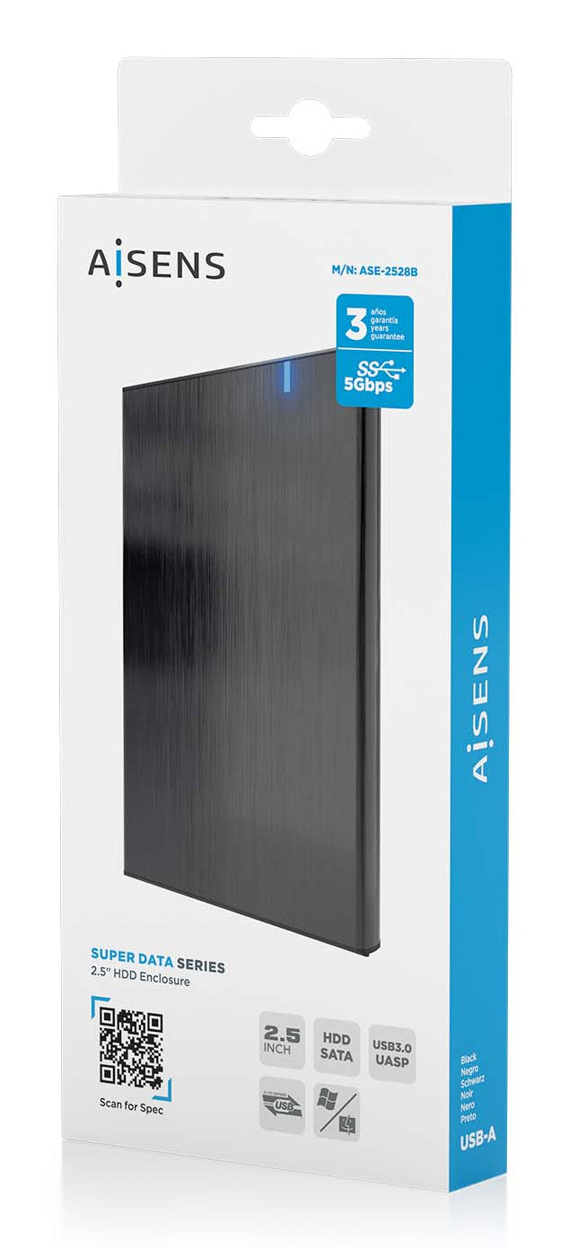 AISENS ASE-2528B caja para disco duro externo Carcasa de disco duro/SSD 2.5" (9)