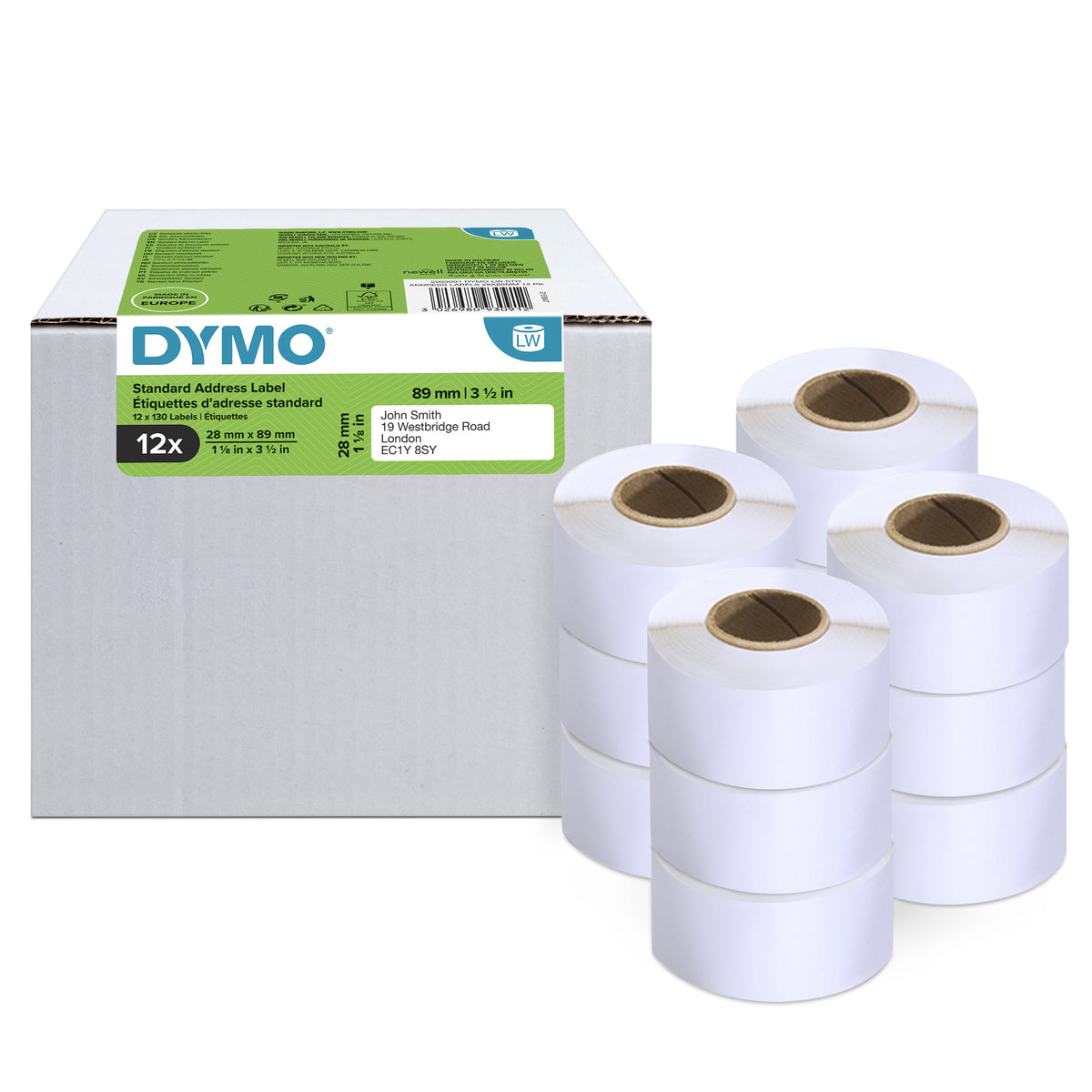 DYMO LW - Standard Address Labels - 28 x 89 mm - 2093091 Blanco Etiqueta para impresora autoadhesiva