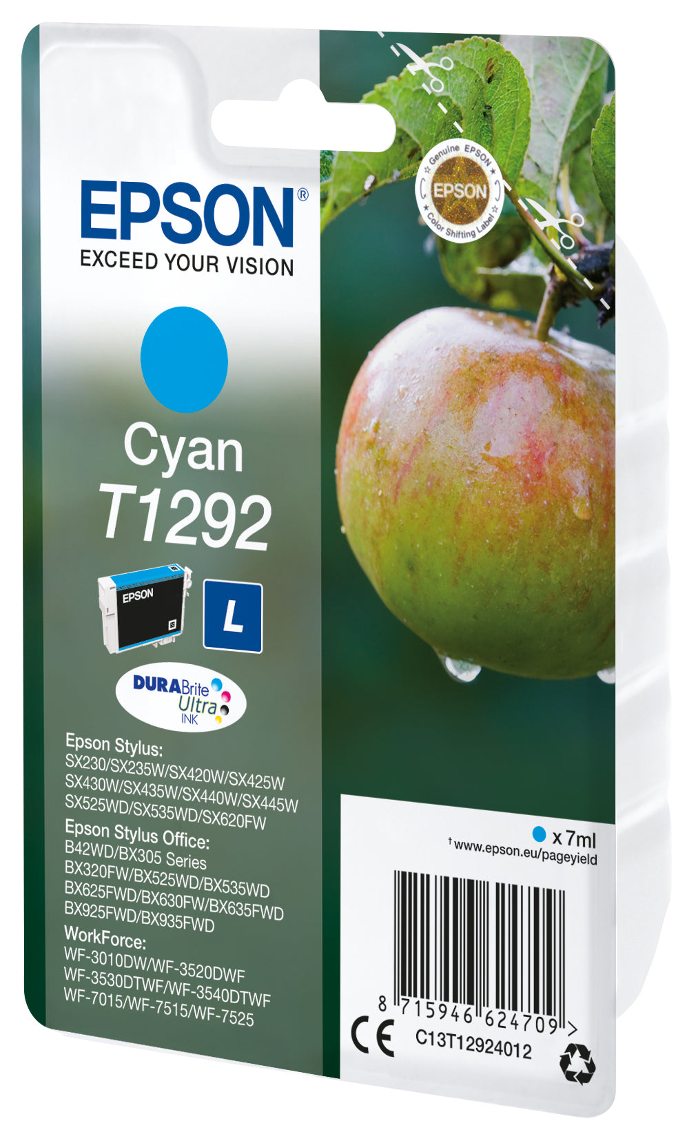 Epson Apple T1292 cartucho de tinta 1 pieza(s) Original Low Yield