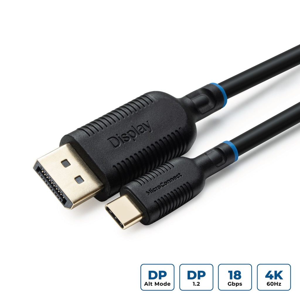 Microconnect MC-USBCDP2 adaptador de cable de vídeo 2 m USB Tipo C DisplayPort Negro (2)