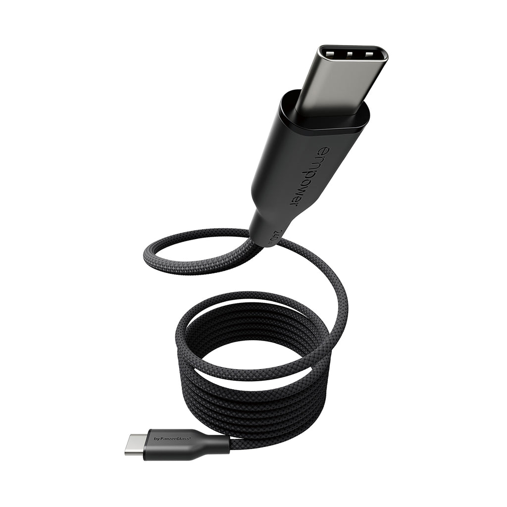 PanzerGlass empower™ by ® Magnetic 240W USB-C to USB-C Cable | USB 2.0 | 1.5M | Space Black cable USB 1,5 m Transparente