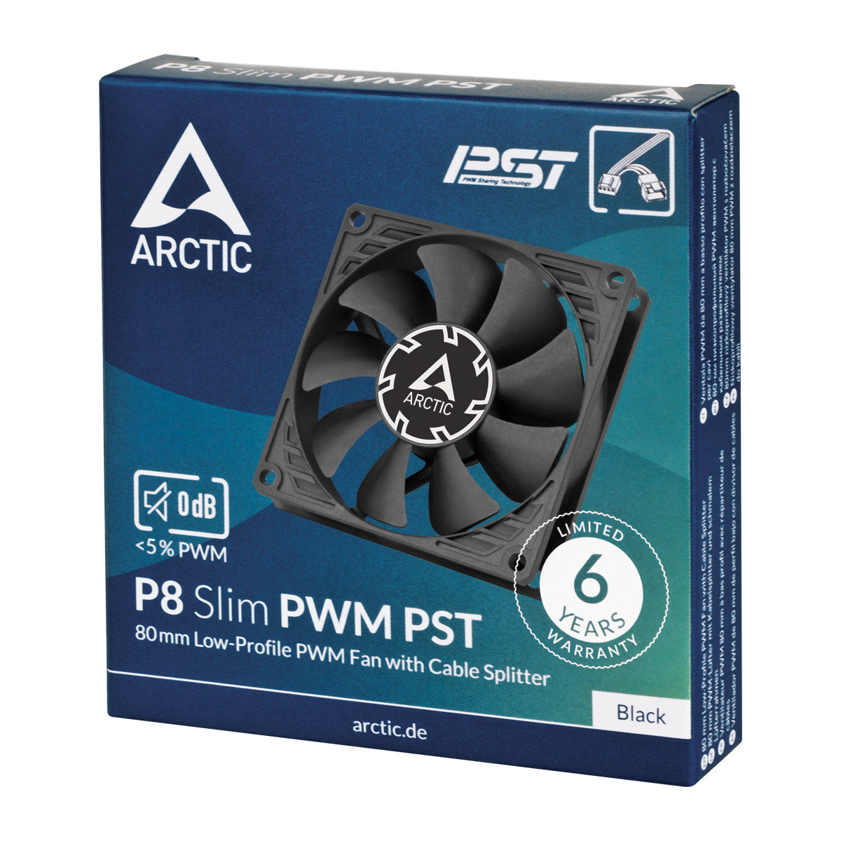 ARCTIC P8 Slim PWM PST Carcasa del ordenador Ventilador 8 cm Negro 1 pieza(s) (6)