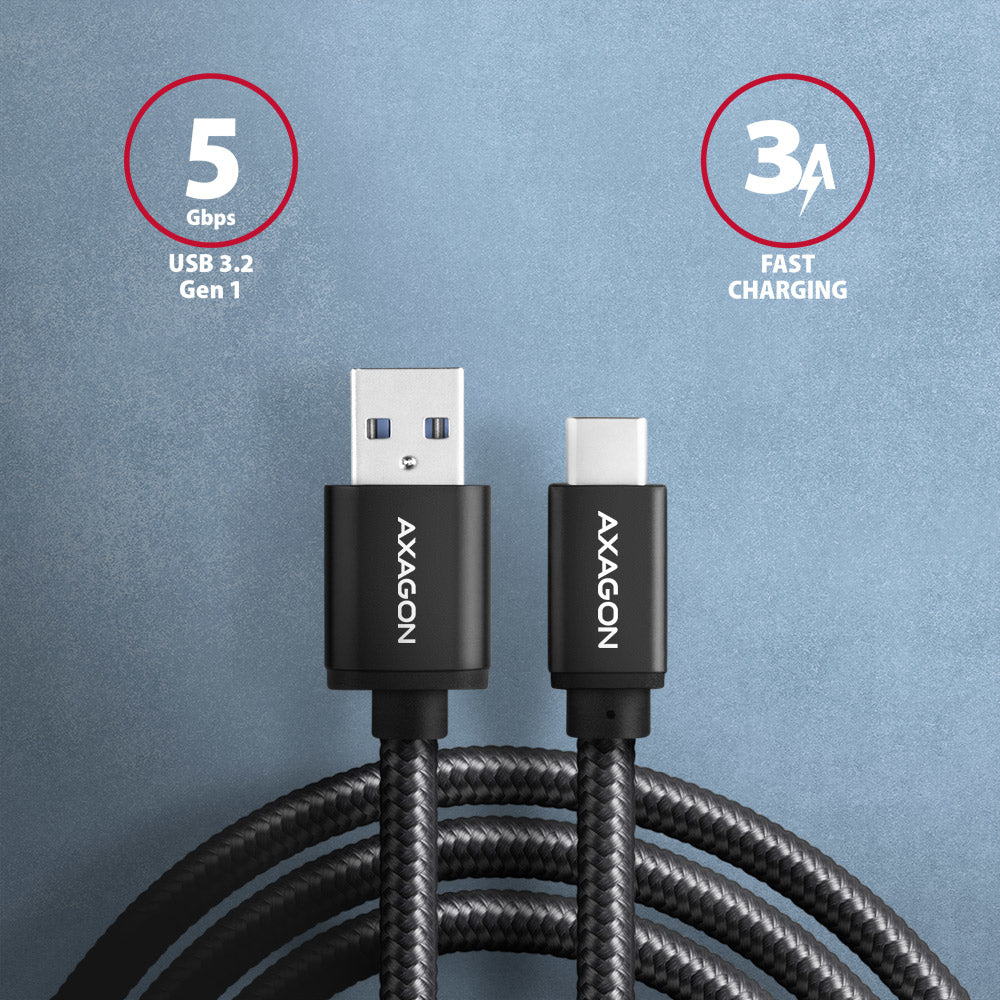 Axagon BUCM3-AM20AB cable USB USB 3.2 Gen 1 (3.1 Gen 1) 2 m USB C USB A 5 Gbit/s Negro (2)