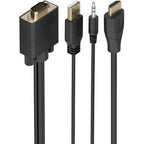 AISENS A115-1007 adaptador de cable de vídeo 1 m VGA (D-Sub) + 3.5mm + USB Type-A HDMI tipo A (Estándar)