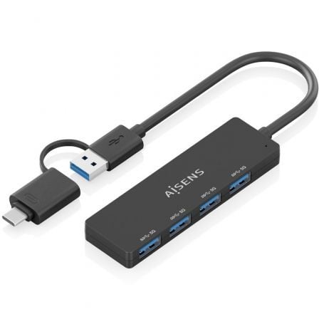 AISENS A109-0987 base para portátil y replicador de puertos Alámbrico USB 3.2 Gen 1 (3.1 Gen 1) Type-A + Type-C