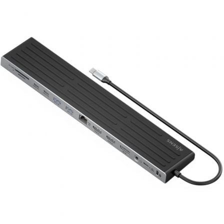 AISENS ASUC-13P042-GR base para portátil y replicador de puertos Alámbrico USB 3.2 Gen 1 (3.1 Gen 1) Type-C Gris