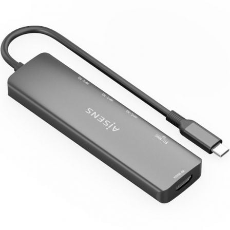 AISENS ASUC-6P024-GR base para portátil y replicador de puertos Alámbrico USB 3.2 Gen 1 (3.1 Gen 1) Type-C