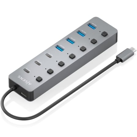 AISENS ASUC-8P044-GR hub de interfaz USB 3.2 Gen 2 (3.1 Gen 2) Type-C 10000 Mbit/s