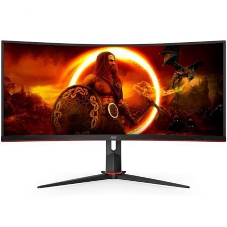 AOC G2 CU34G2XP pantalla para PC 86,4 cm (34") 3440 x 1440 Pixeles UltraWide Quad HD LED Negro, Rojo