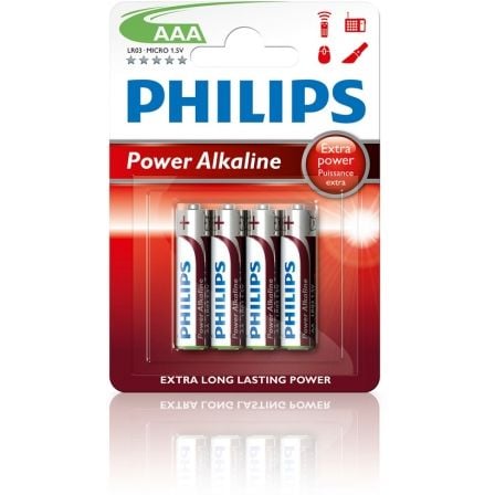 Philips Power Alkaline LR03P4B/10 pila doméstica Batería de un solo uso Alcalino