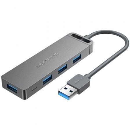 Hub USB 3.0 Vention CHLHB/ 4xUSB/ 1xMicroUSB PD/ Gris