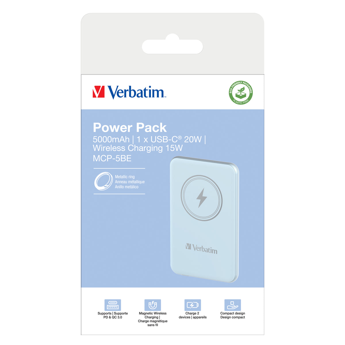 Verbatim Charge 'n' Go Polímero de litio 5000 mAh Cargador inalámbrico Azul (4)
