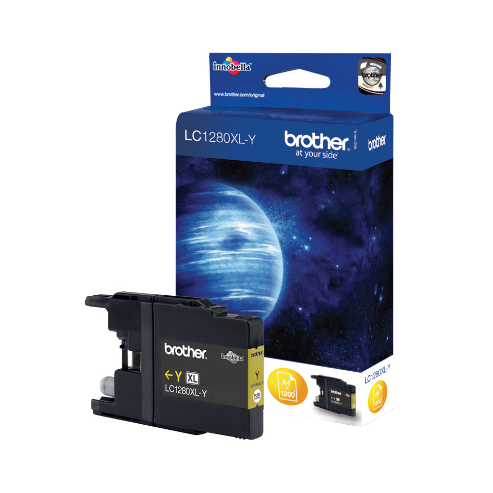 Brother LC1280XLY cartucho de tinta 1 pieza(s) Original Alto rendimiento (XL) Amarillo (2)