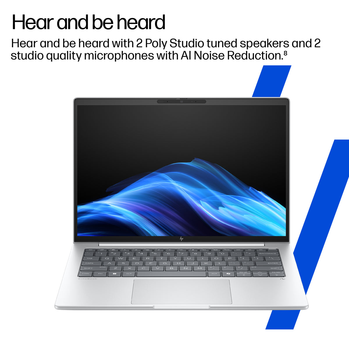 HP EliteBook 8 G1i Next Gen AI PC Wolf Pro Security Edition Copilot+ PC Intel Core Ultra 7 256V Laptop 40.6 cm (16") WUXGA 16 GB LPDDR5x-SDRAM 512 GB SSD Wi-Fi 7 (802.11be) Windows 11 Pro Silver (9)