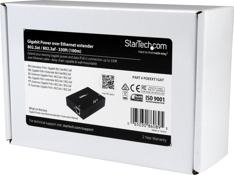 Startech POEEXT1GAT - Alargador de Alimentación por Ethernet, 100m, Repetidor (5)