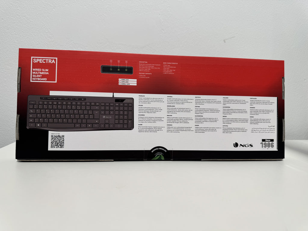 NGS SPECTRA (QUERTY, ES) teclado Hogar / Oficina USB QWERTY Español Negro (9)