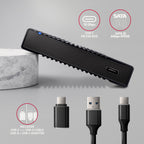 Axagon EE25-GTR USB-C 3.2 Gen 2 - SATA 6G 2.5\" externes Festplattengehäuse geriffelt Carcasa de disco duro/SSD Negro 2.5" (5)