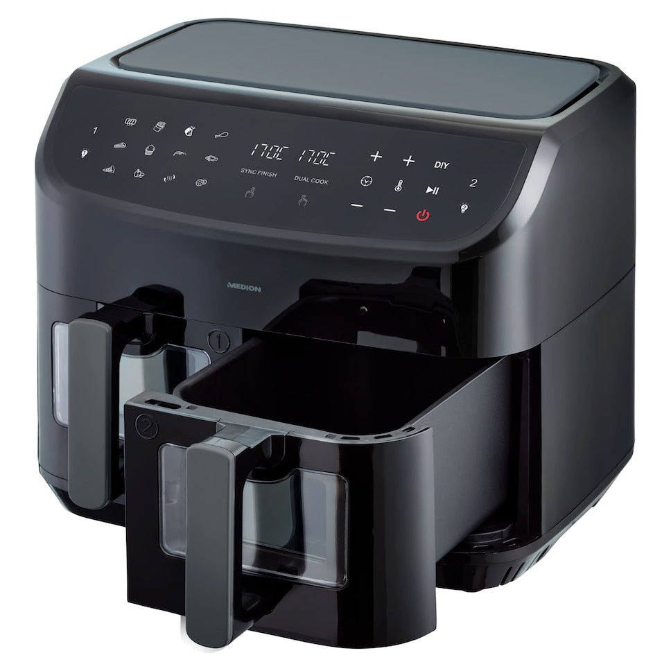 MEDION LIFE P20 Doble 8,7 L 2600 W Freidora de aire caliente Negro (8)