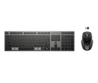 HP 725 Multi-Device Rechargeable Wireless Keyboard and Mouse Combo teclado Ratón incluido Oficina RF Wireless + Bluetooth Negro (2)