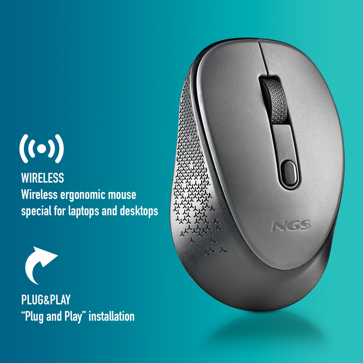 NGS DEW ratón Oficina Ambidextro RF inalámbrico Óptico 1600 DPI (8)