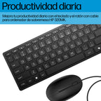 HP Wired Desktop 320MK Mouse and Keyboard teclado Ratón incluido Oficina USB Negro (3)