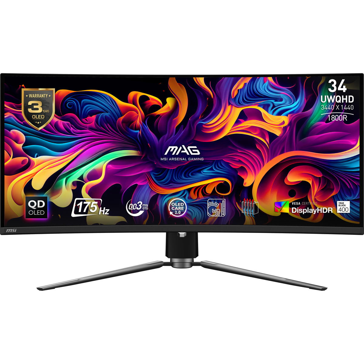 MSI MAG 341CQP QD-OLED pantalla para PC 86,4 cm (34") 3440 x 1440 Pixeles UltraWide Quad HD Negro (2)