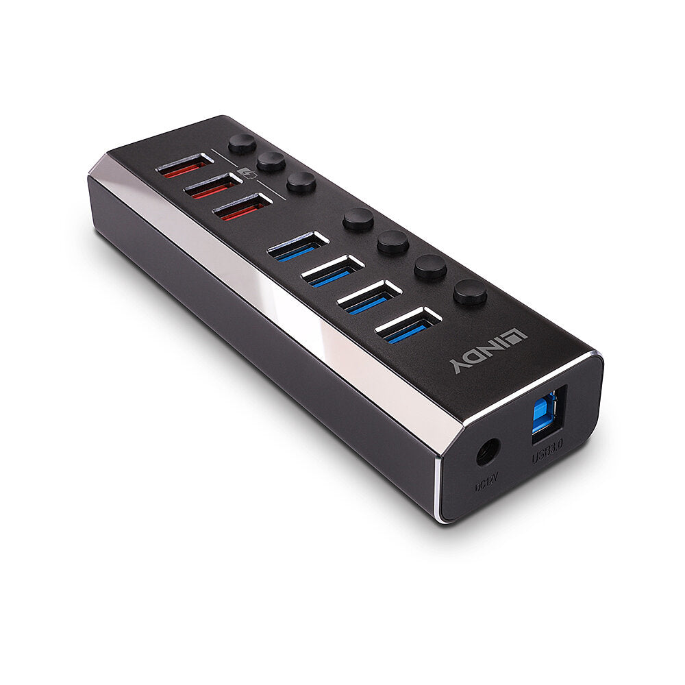 Lindy 43371 hub de interfaz USB 3.2 Gen 1 (3.1 Gen 1) Type-B 5000 Mbit/s Negro (3)