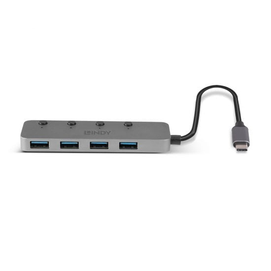 Lindy 43383 hub de interfaz USB 3.2 Gen 1 (3.1 Gen 1) Type-C 5000 Mbit/s Gris (3)