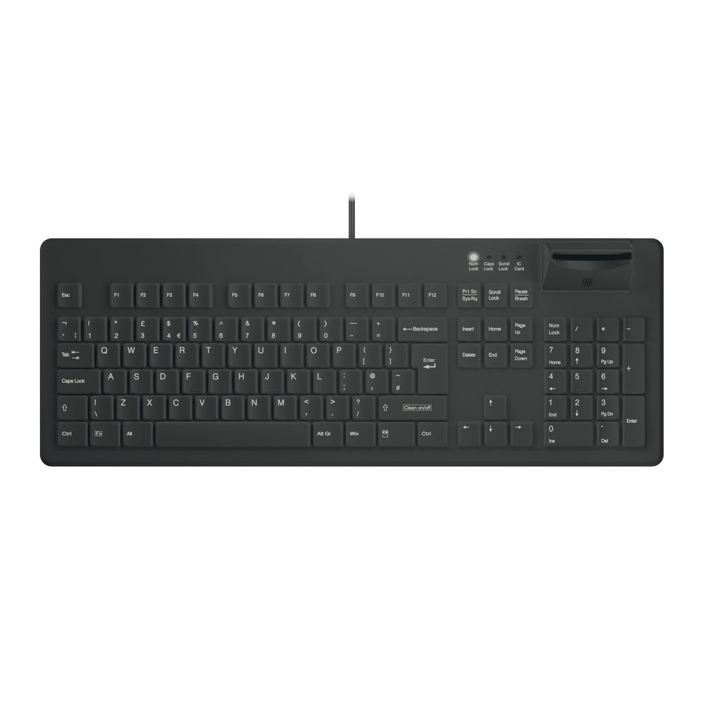 Contour Design Active Key AK-C8200F-UV-B/UK teclado Médico USB QWERTY Inglés del Reino Unido Negro