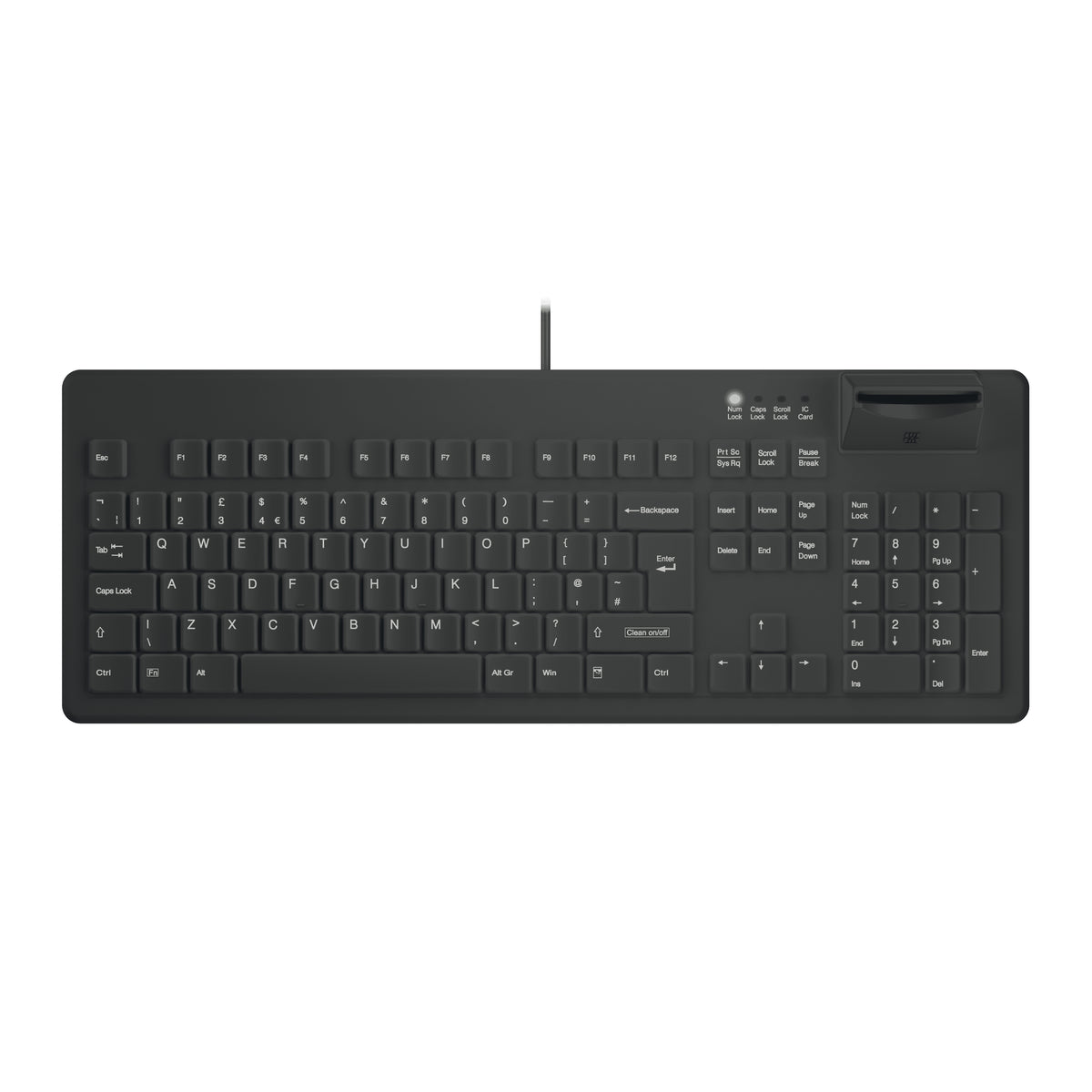 Contour Design Active Key AK-C8200F-UV-B/UK teclado Médico USB QWERTY Inglés del Reino Unido Negro