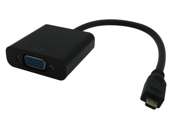 Microconnect HDMIDVGAB adaptador de cable de vídeo 0,25 m HDMI tipo D (Micro) VGA (D-Sub) Negro (2)