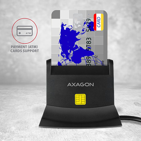 Axagon CRE-SM2 lector de tarjeta inteligente Interior USB USB 2.0 Negro (4)