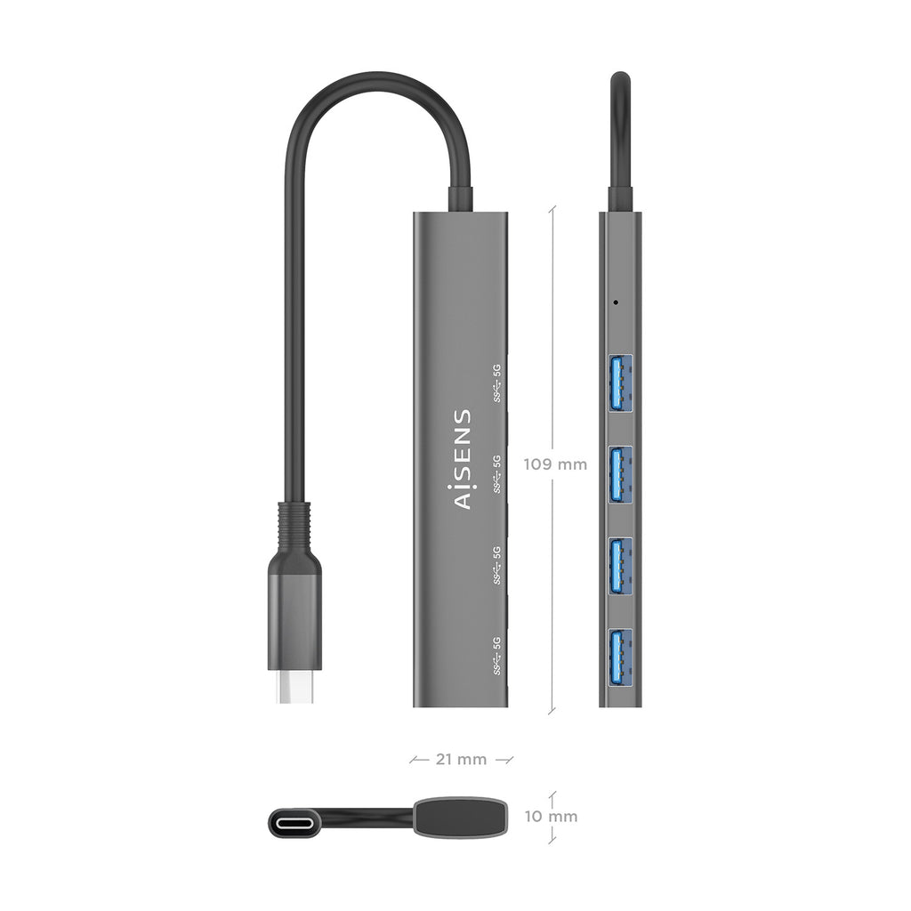 AISENS A109-0943 base para portátil y replicador de puertos Alámbrico USB 3.2 Gen 1 (3.1 Gen 1) Type-C (5)